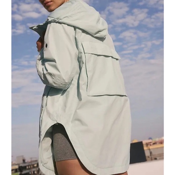 Free People Jackets & Blazers - 🆕 Free People Singin' In The Rain Packable Jacket in Crystal Sage (Mint)